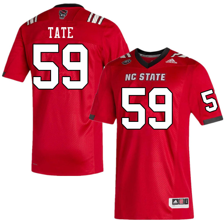 Men #59 Jayden Tate NC State Wolfpack College Football Jerseys Sale-Red